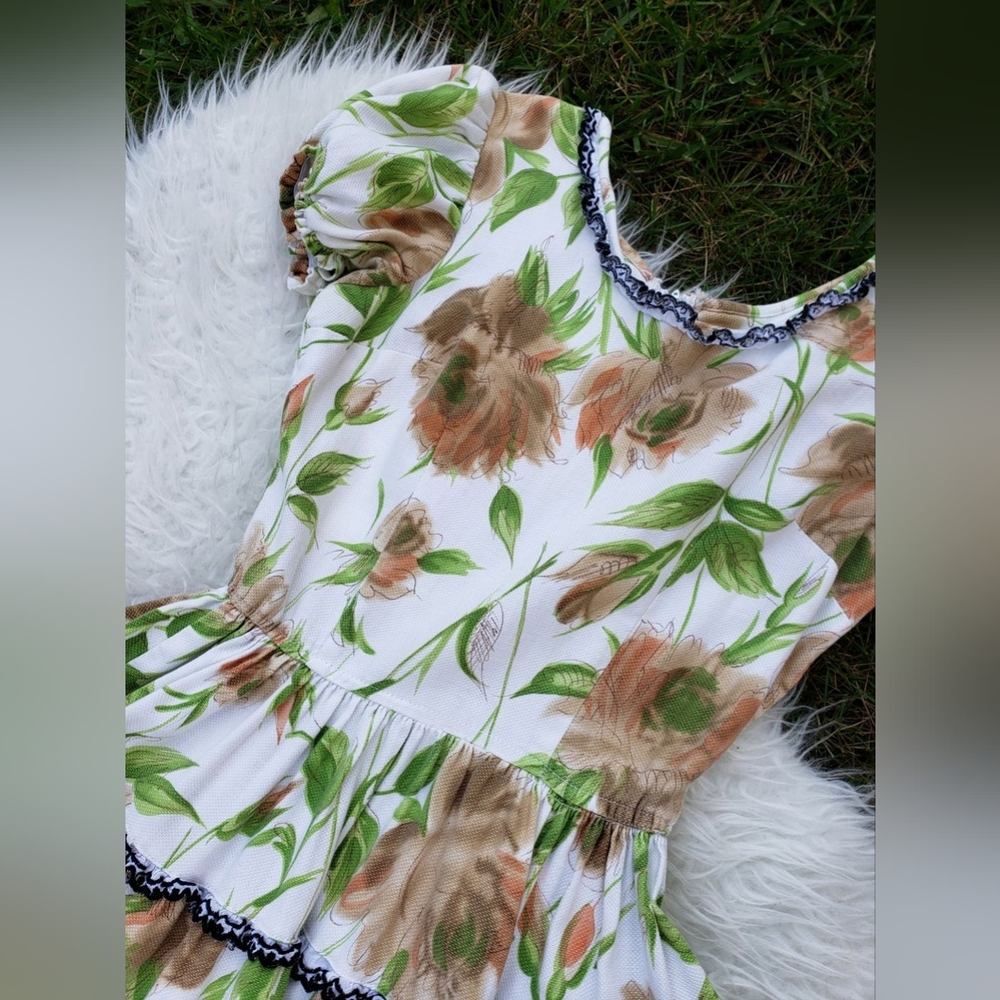 1950s floral western pinup swing dress S M - Picture 5 of 8